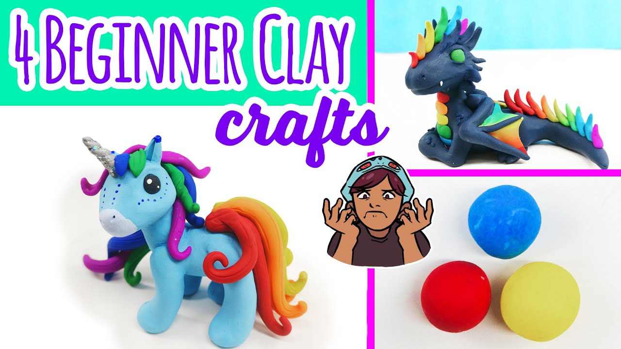 4 Easy Clay Crafts For Beginners When Bored #stayhome Craft #withme