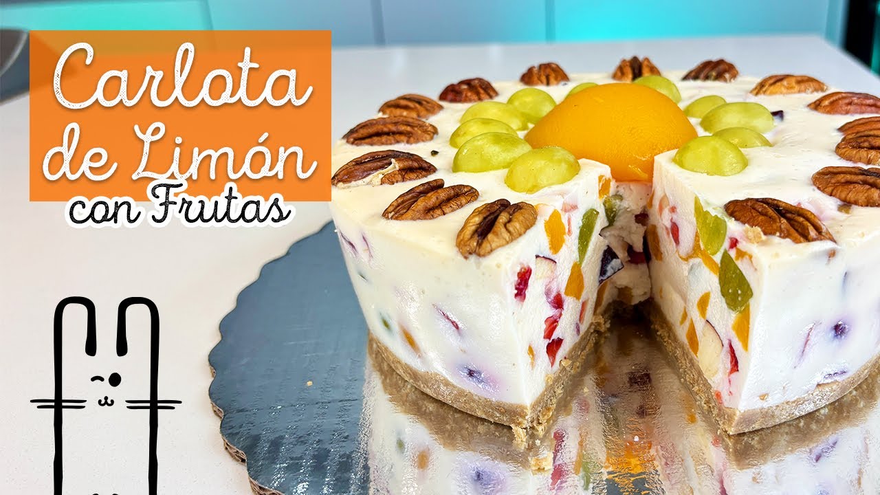Receta CARLOTA DE LIMÓN con Frutas 🍓🍑🫐  Postre Cremoso con Frutas | GELATINA DE LECHE
