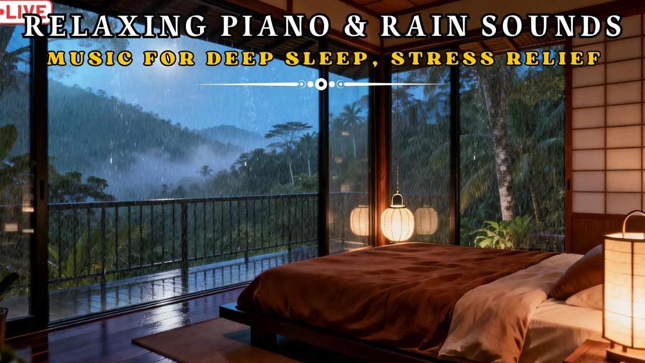 🔴 LIVE! ASMR Rain Sounds & Piano Music | Deep Sleep and Focus | Instant Relief