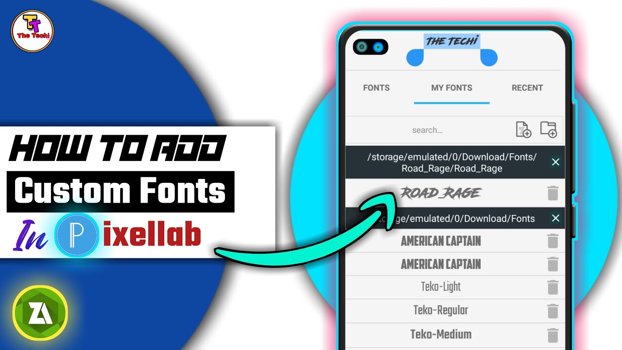 How To Add Custom Fonts In Pixellab | How To Install Road Rage Font In Pixellab | Pixellab -TheTechi