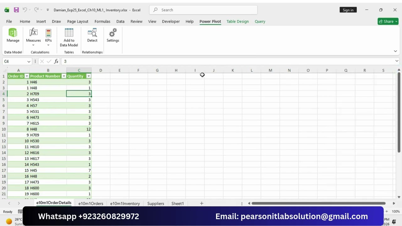 Exp25_Excel_Ch10_ML1 - Inventory 1.0 | Excel Chapter 10: Grader Mid-Level 1 - Inventory