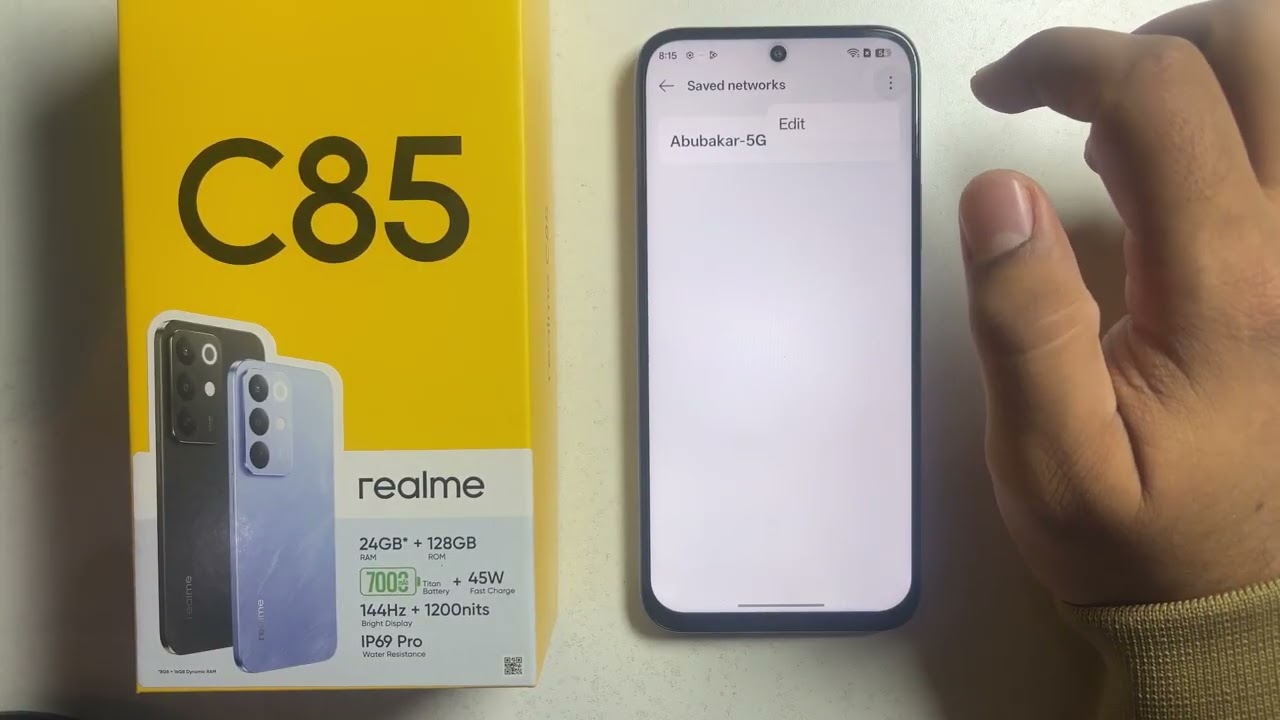 Realme C85/C85 Pro: Как удалить сохраненные сети Wi-Fi