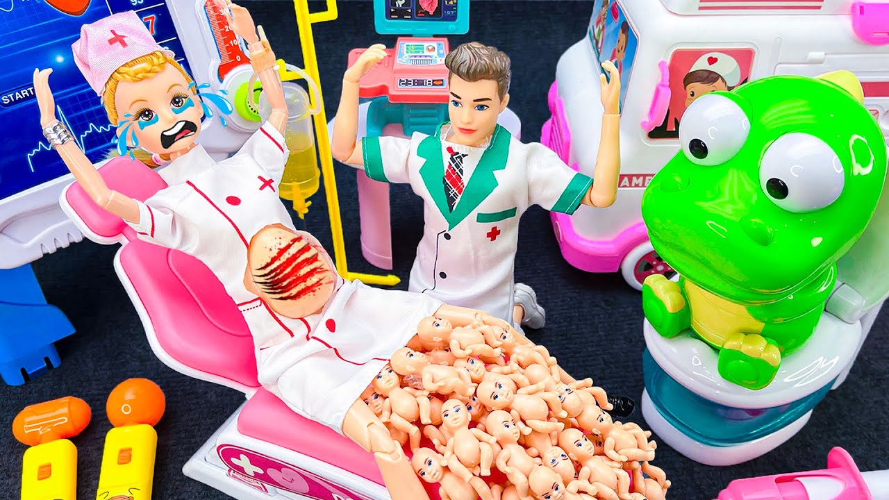 11 Minutes Satisfying with Pregnant Women Nurse, Ken And Barbie Doctor Toys Playset ASMR | Mina Toys