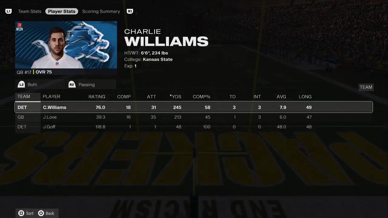 MLG 26 S3 Wk 3 Packers @ Lions