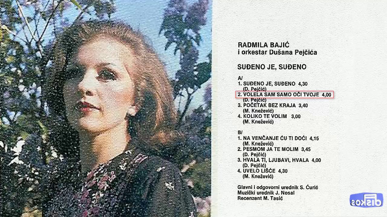Radmila Bajic - Volela sam samo oci tvoje - (Audio 1986)