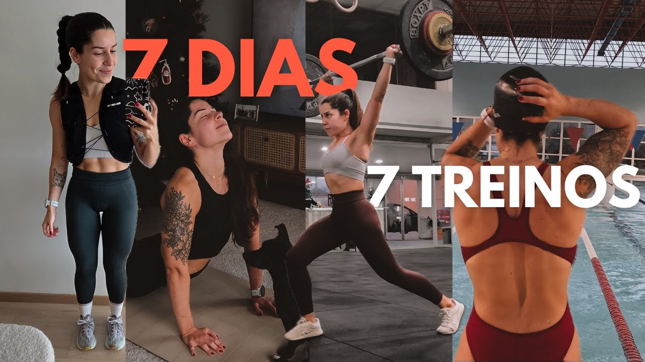 a minha semana de treinos | com yoga, corrida, crossfit e natação