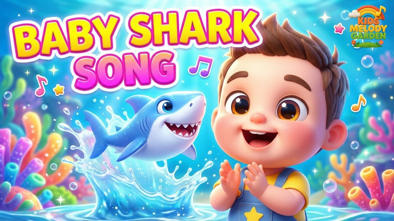 Baby Shark Song 🦈🌊 | Fun Shark Dance for Kids | Ocean Animal Nursery Rhyme | Kids Melody Garden