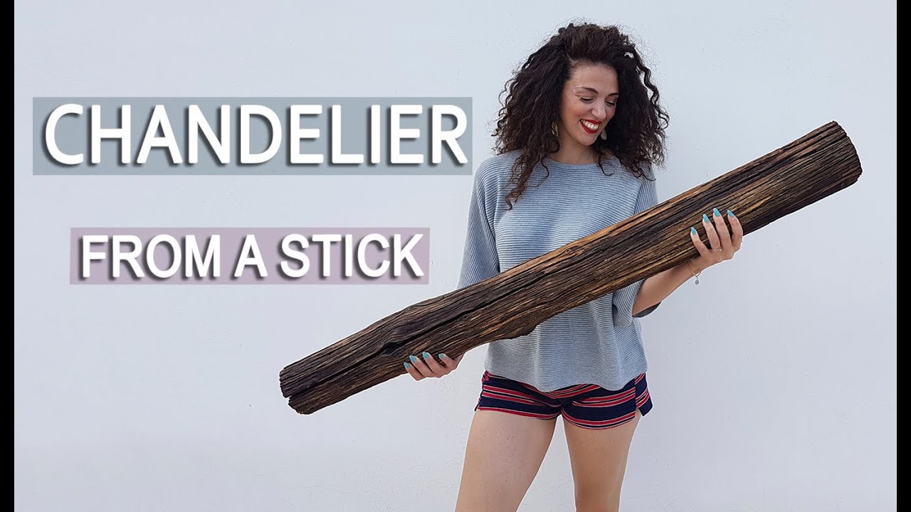 DIY A CHANDELIER FROM A STICK. All the electrical passages explained