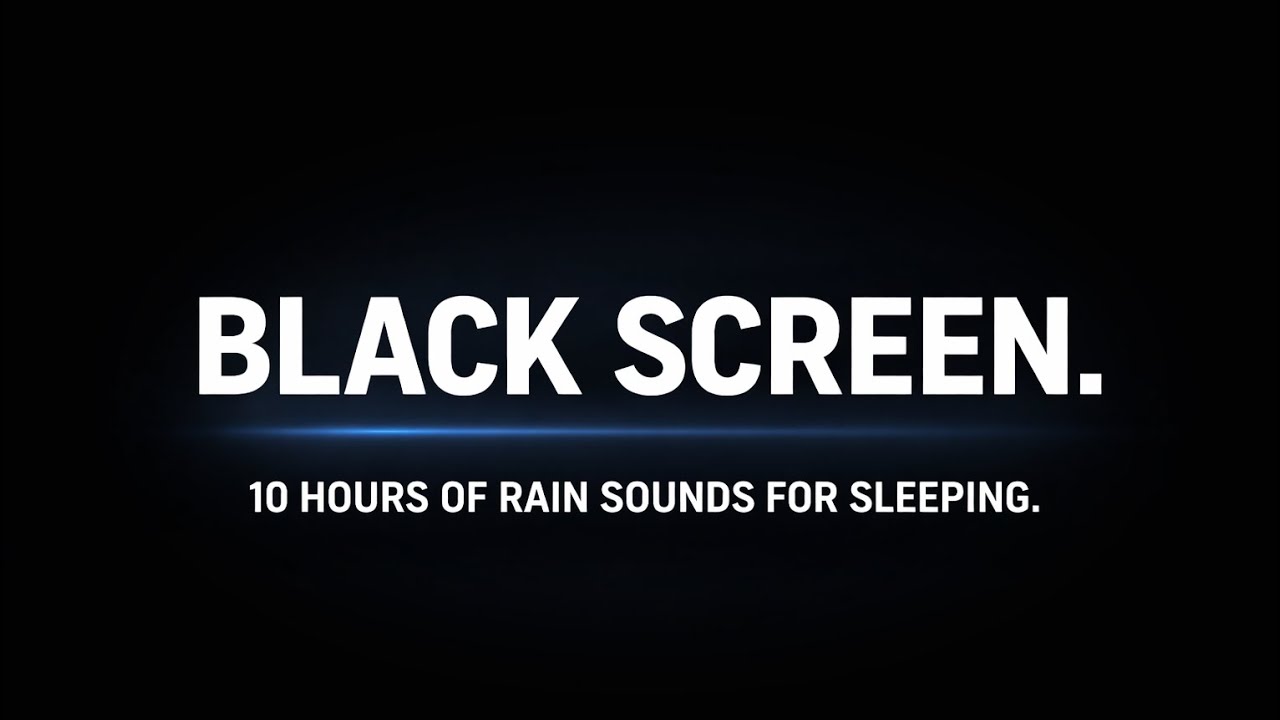 10 hours of rain sound on a dark screen