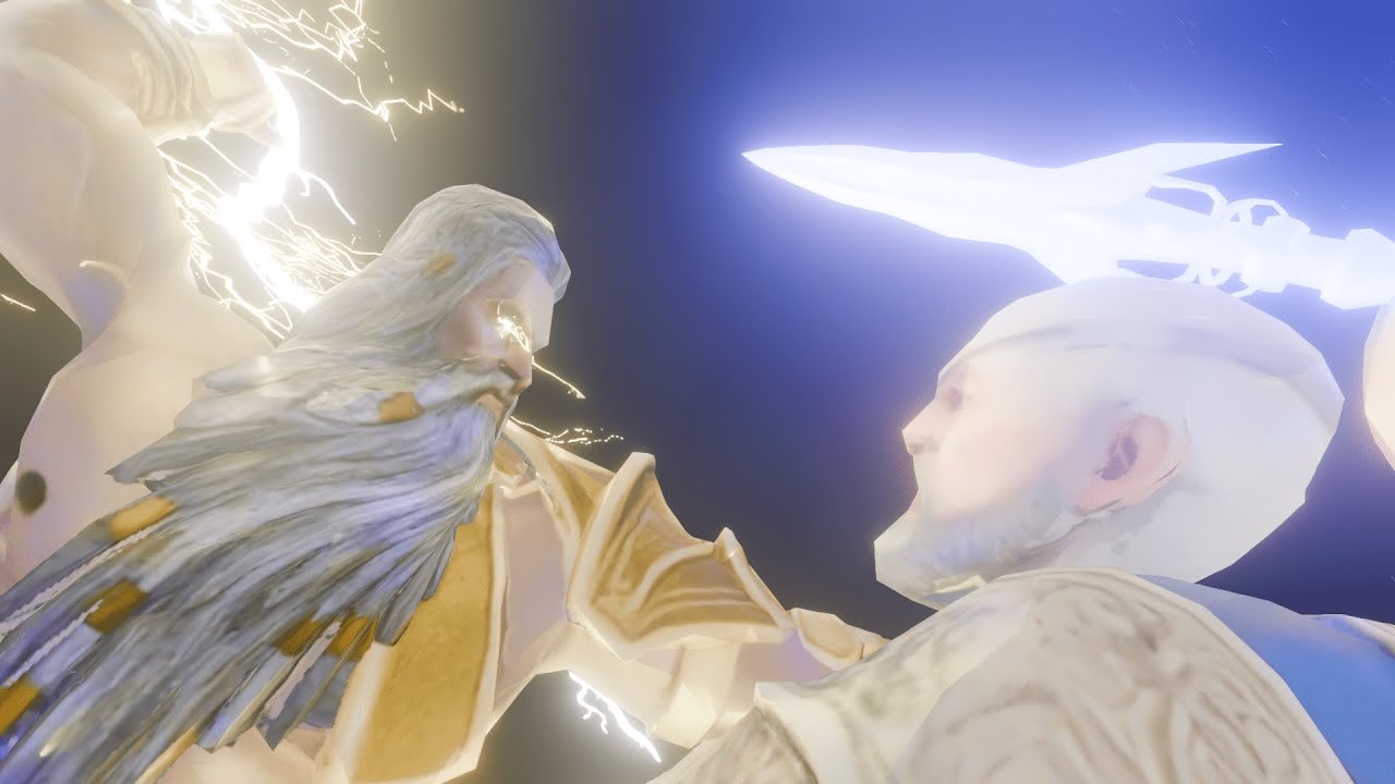 Zeus vs Odin | God of War Blender Animation