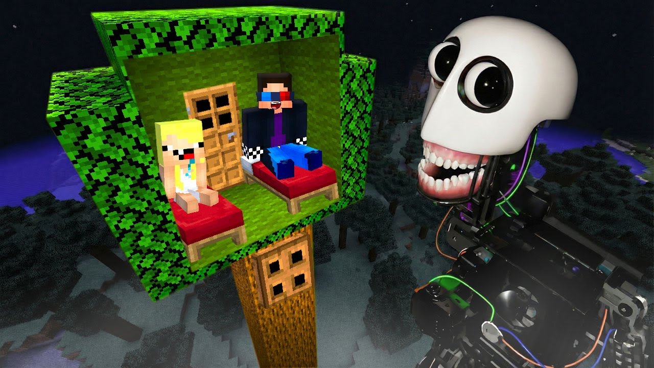 🤖ПОСТРОИЛИ ДОМ НА ДЕРЕВЕ ОТ РОБОТА ЭЛБЕРА В МАЙНКРАФТ! ШЕДИ И НУБИК MINECRAFT