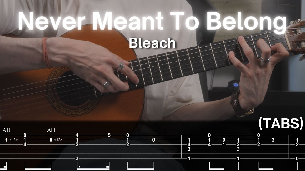 Never Meant To Belong - Bleach Fingerstyle Guitar Cover (TAB)