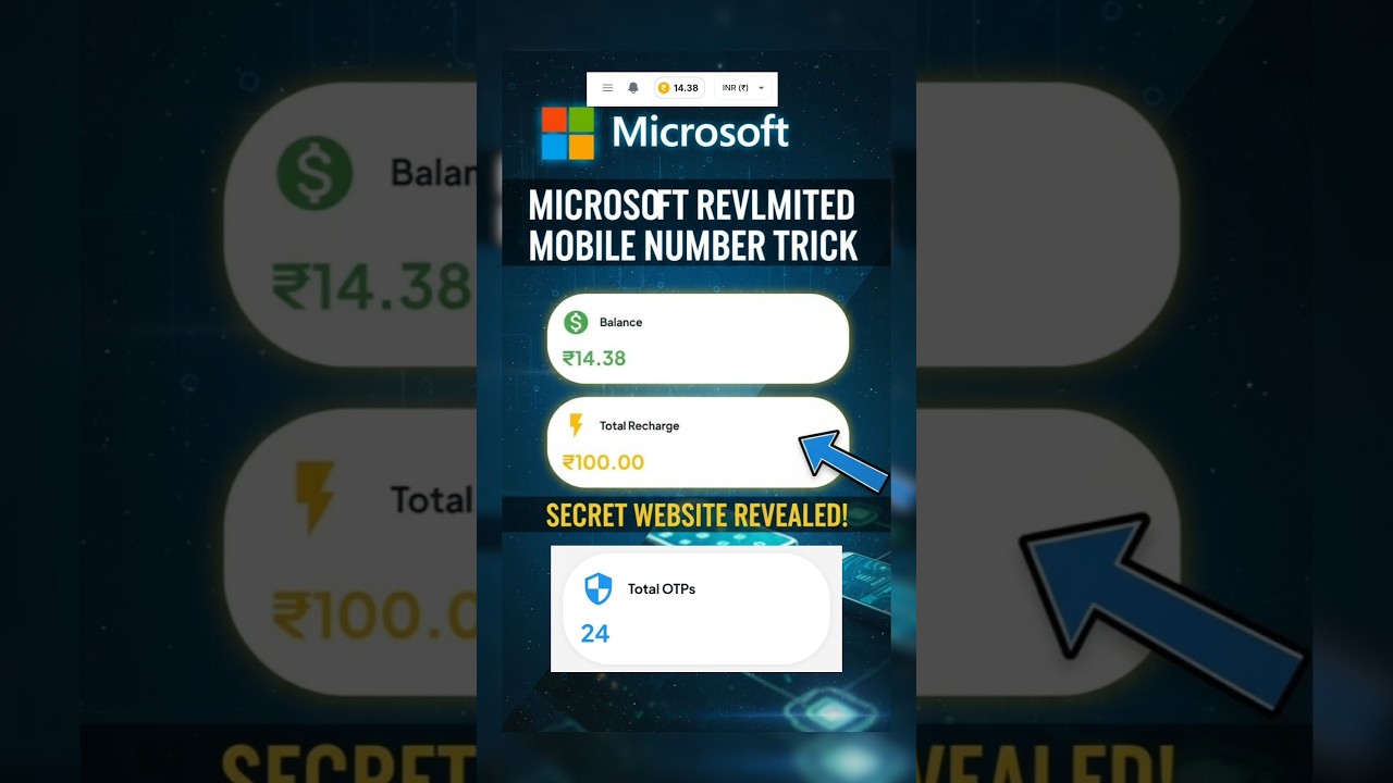 Microsoft reward🥇 unlimited🤑 Mobile number website trick #microsoftreward #mobilenumberwebsite#bing