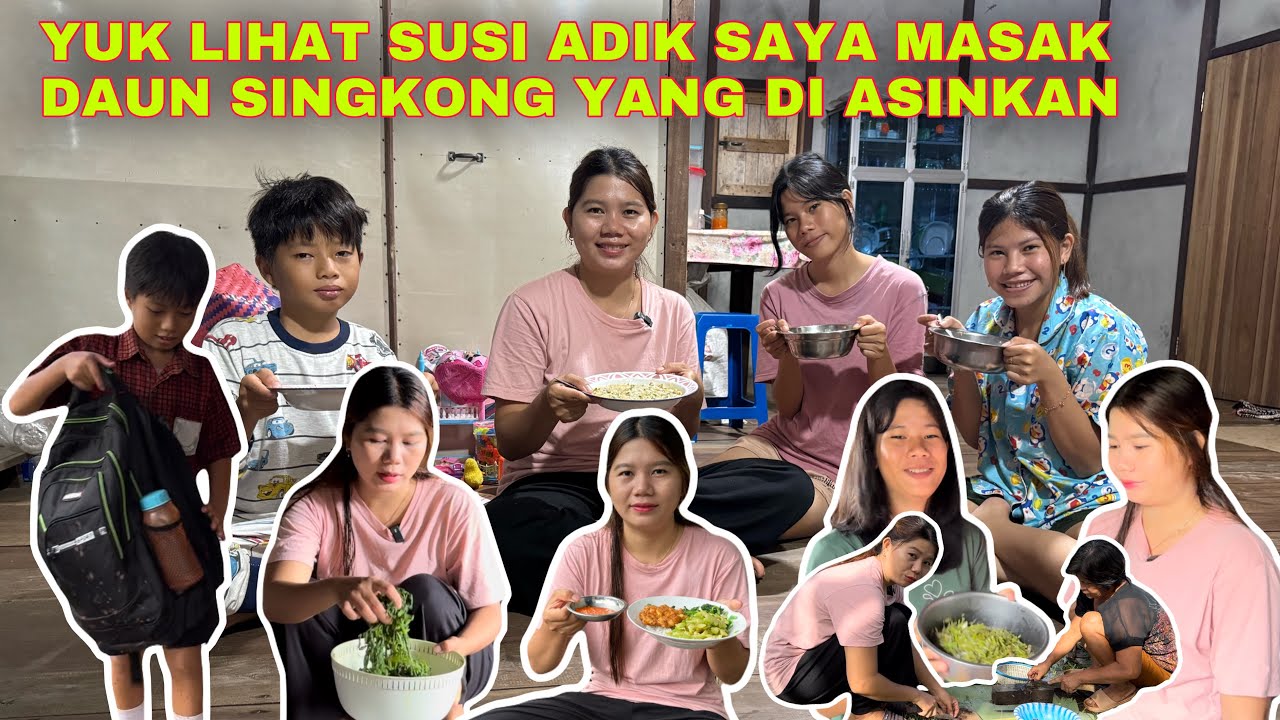 BAWA SAYURAN UNTUK PAPA DAN ADIK2 DIRUMAH,DAN MASAK BUBUR KODOK MAKAN BERSAMA ADIK-ADIK