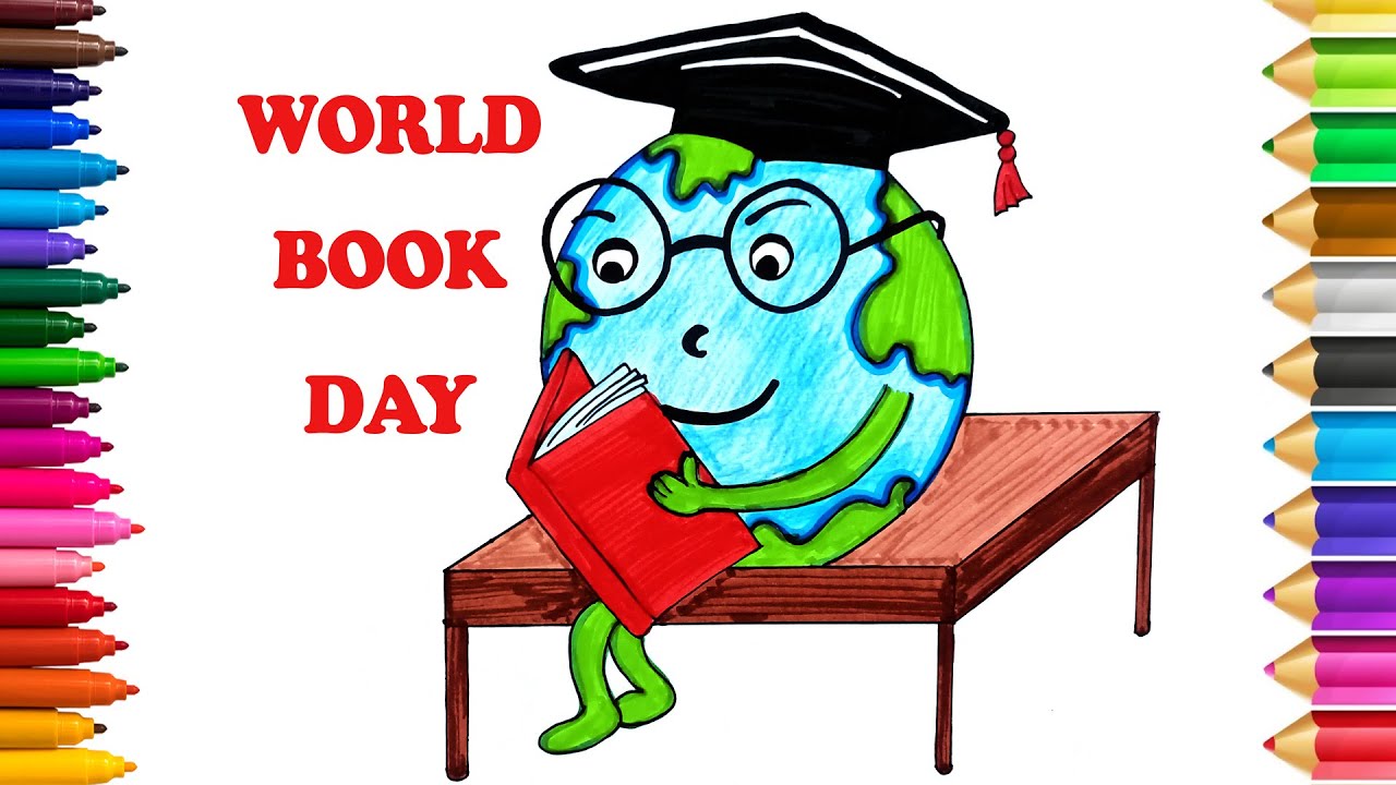National Reading Day Drawing | World Book Day Easy Drawing | World Book Day Poster | Book Day Poster