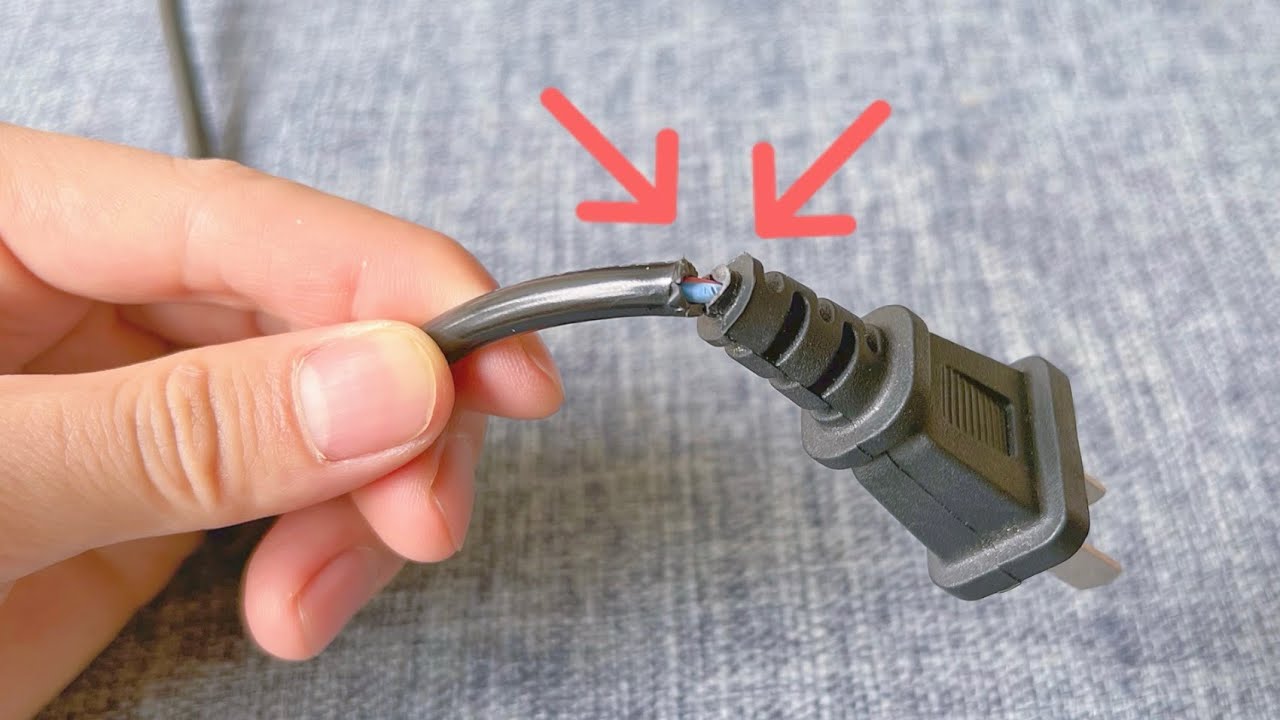 電線插頭根部斷了怎麼辦？教你這樣修復一下，立馬就變得非常耐用，既省錢又簡單，Teach you how to repair the root of a broken wire plug