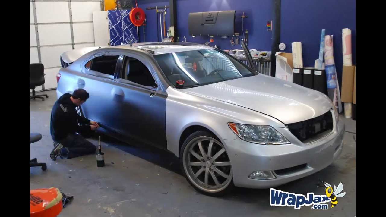 Matte Black Lexus LS 460 - 3M 1080 matte black vehicle wrap