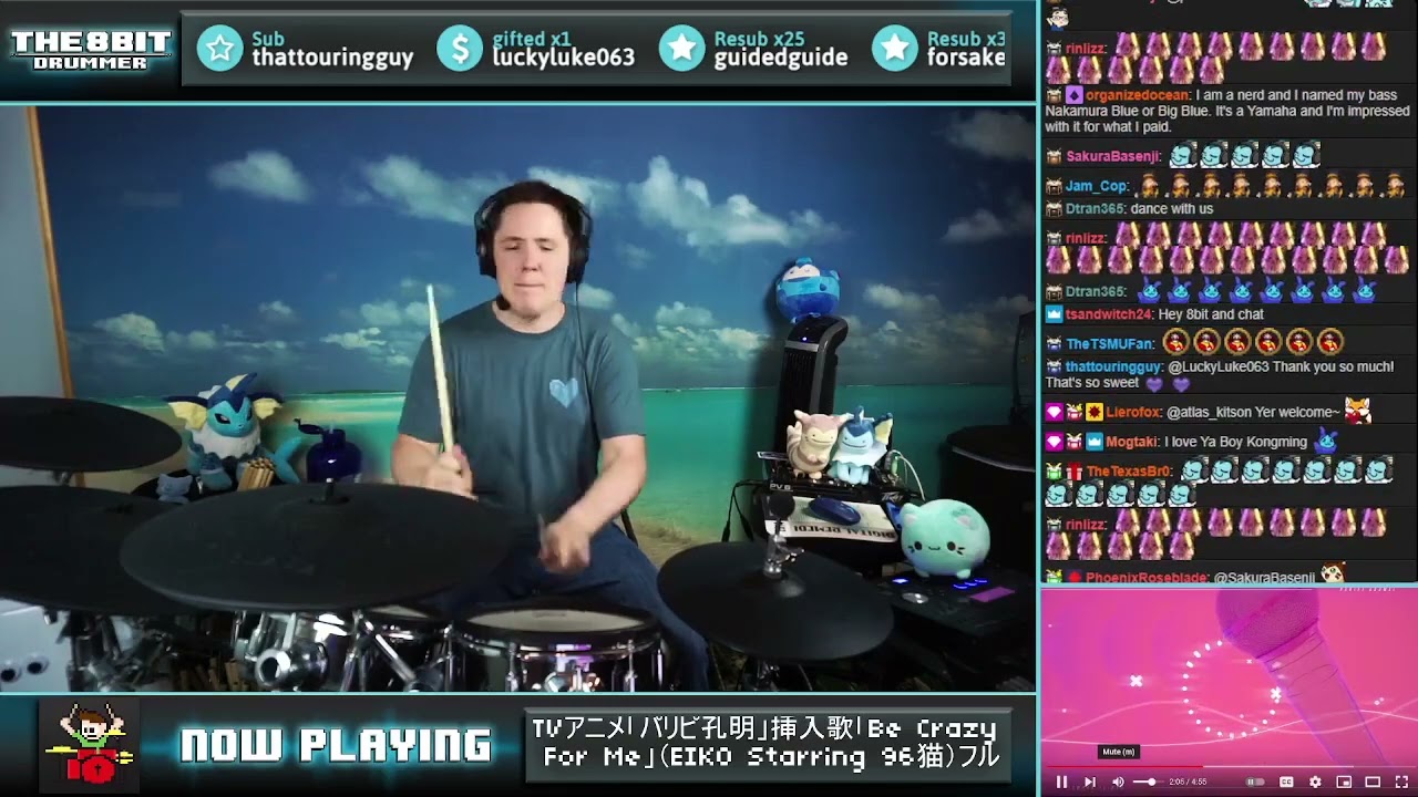 The8BitDrummer plays 「パリピ孔明」挿入歌「Be Crazy For Me」（EIKO Starring 96猫）