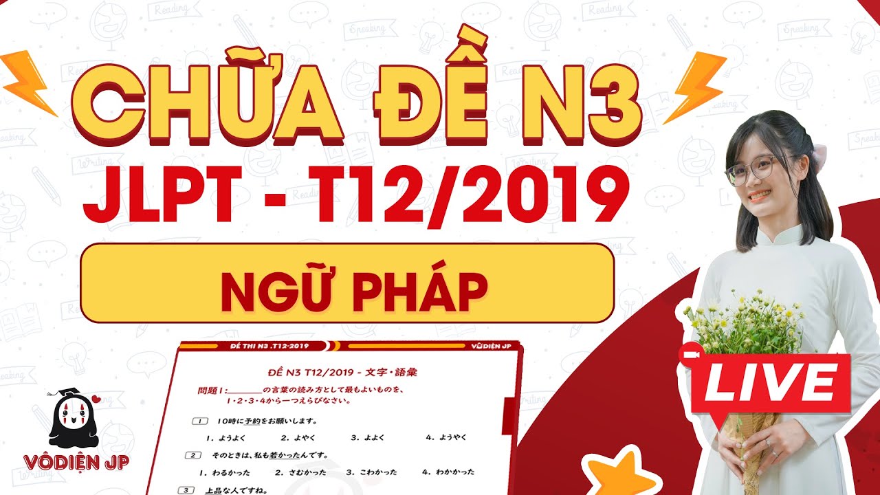 CHỮA ĐỀ N3 12/2019 - NGỮ PHÁP CÙNG VÔ DIỆN SS | CHỮA ĐỀ JLPT N3 2025
