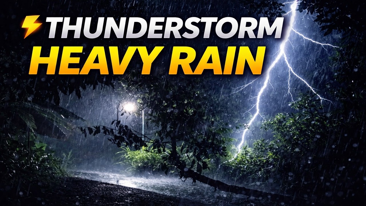 Loud Thunderstorm & Heavy Rain at Night 🌧️ 34 Minutes Rain Sounds for Sleep (No Music)