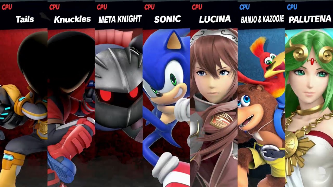 Super Smash Bros. Ultimate - Everyone vs Banjo Kazooie And Palutena