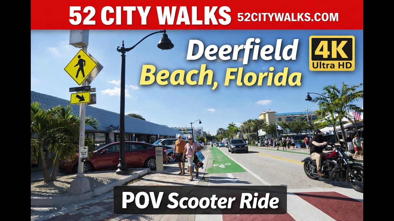 🎥 POV Scooter Ride Through Deerfield Beach, Florida | Pier, Boardwalk & Beach Streets (4K)