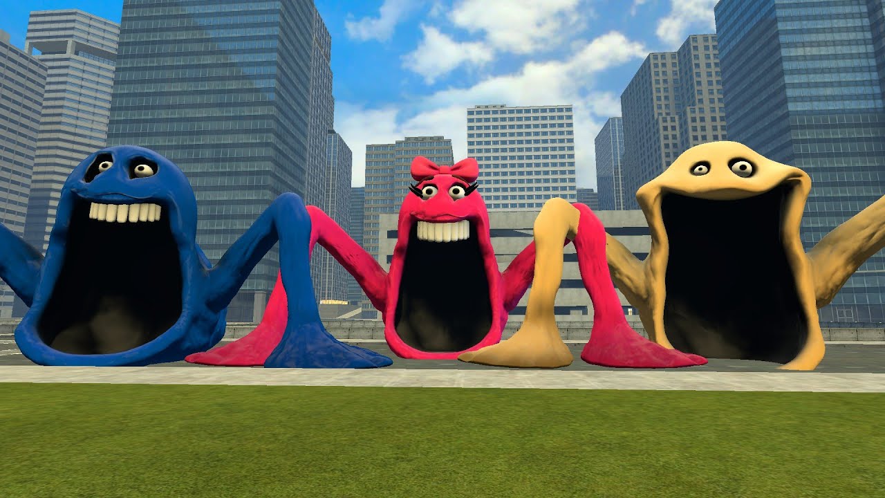NEW ALL HUNGRY WORM VS ALL HUNGRY SNAKE FAMILY GREEN PINK WITH In Garry's Mod!