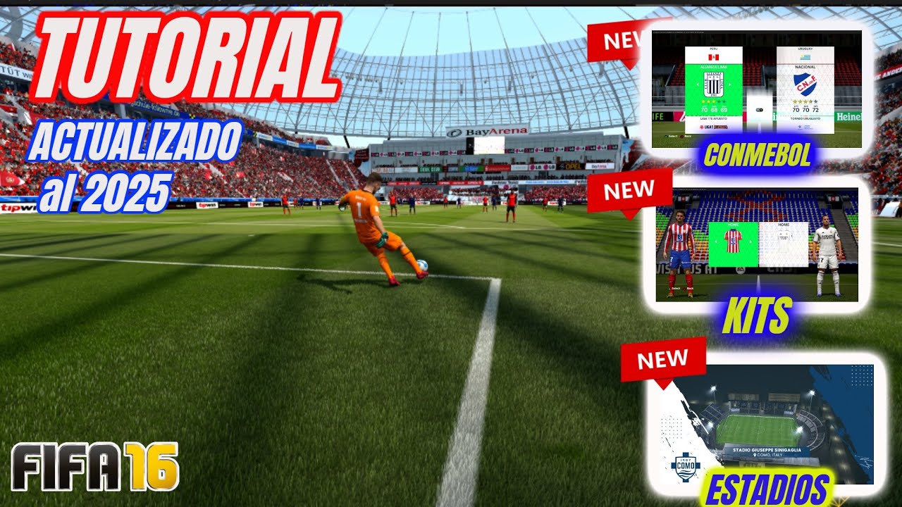 FIFA 16 al 2025 Actualizado TUTORIAL ESTADIOS-CARAS Y MARCADORES