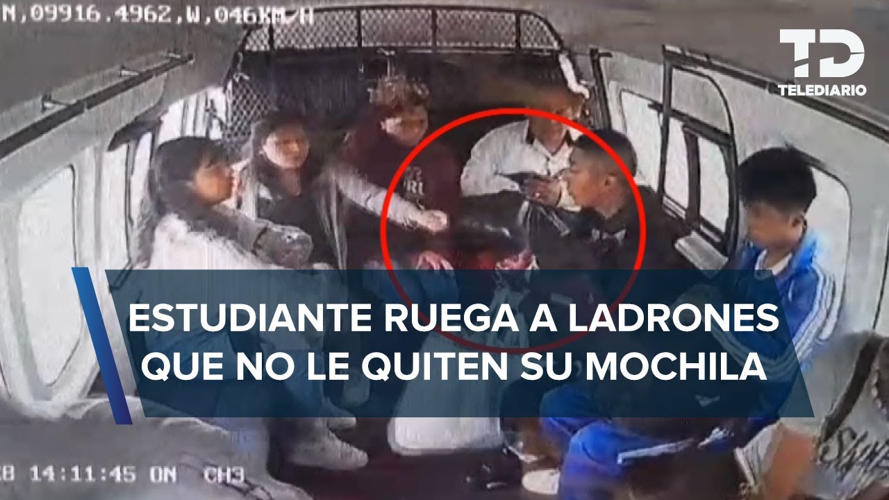 Captan asalto a pasajeros de una combi en Naucalpan; estudiante ruega que no le roben su mochila