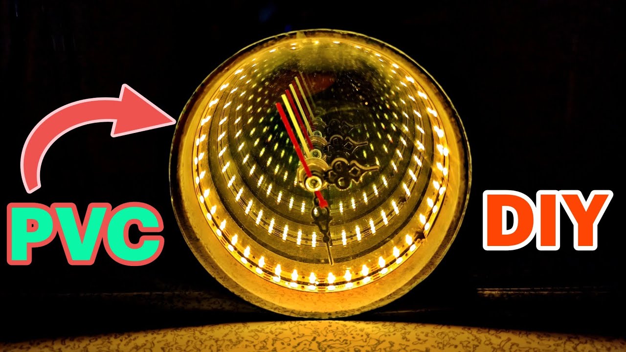 handmade Mini Infinity Mirror Clock : How To Make Infinity Clock with PVC Pipe