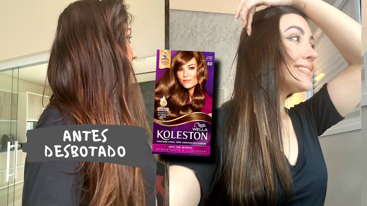 COMO PINTAR O CABELO SOZINHA DE LOIRO ESCURO COM MECHAS, UTILIZANDO KOLESTON 6.0