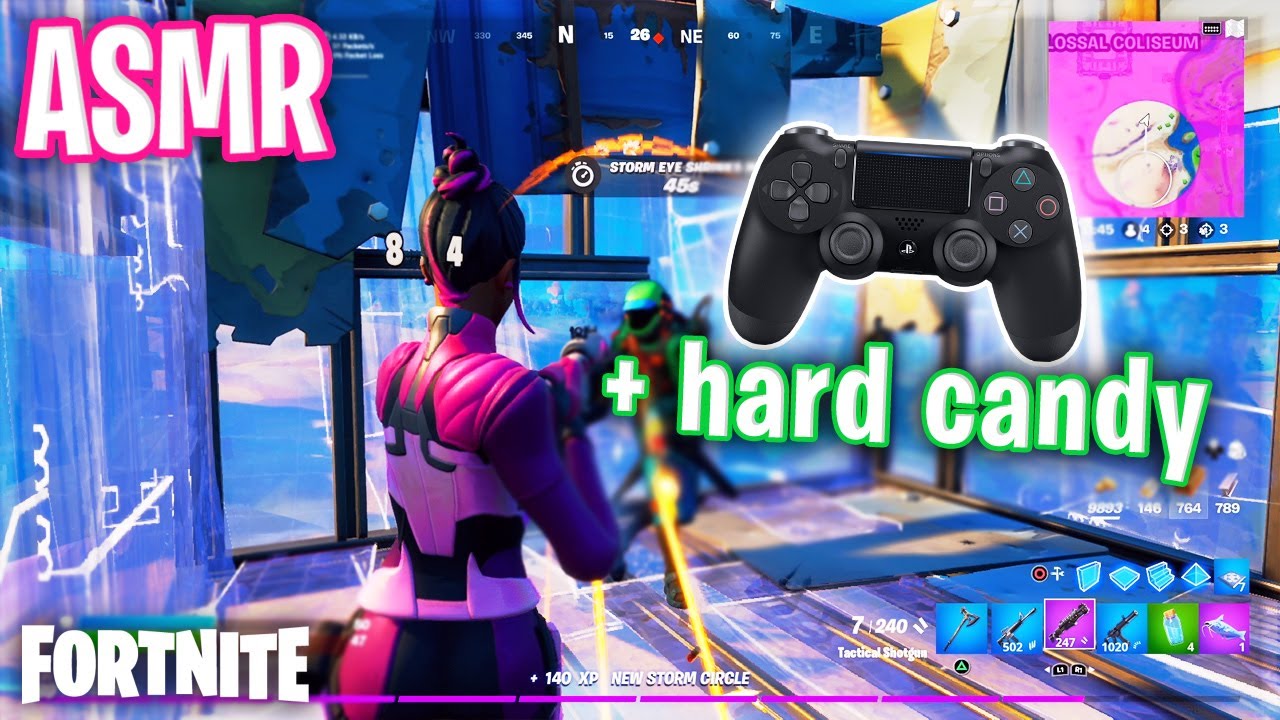 Fortnite ASMR - Relaxing Solo + Hard Candy | 🎮 Controller Sounds & Whispering