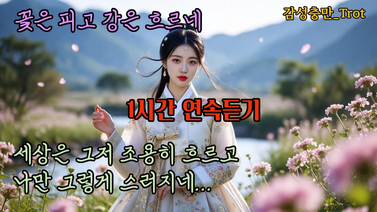 가슴 시리게 애절한 슬픈 트로트_꽃은 피고 강은 흐르네 1시간 연속듣기 #트로트 #k-trot #감성트로트 #애절한노래 #슬픈노래 #슬픈트로트 #트로트모음 #1시간연속듣기
