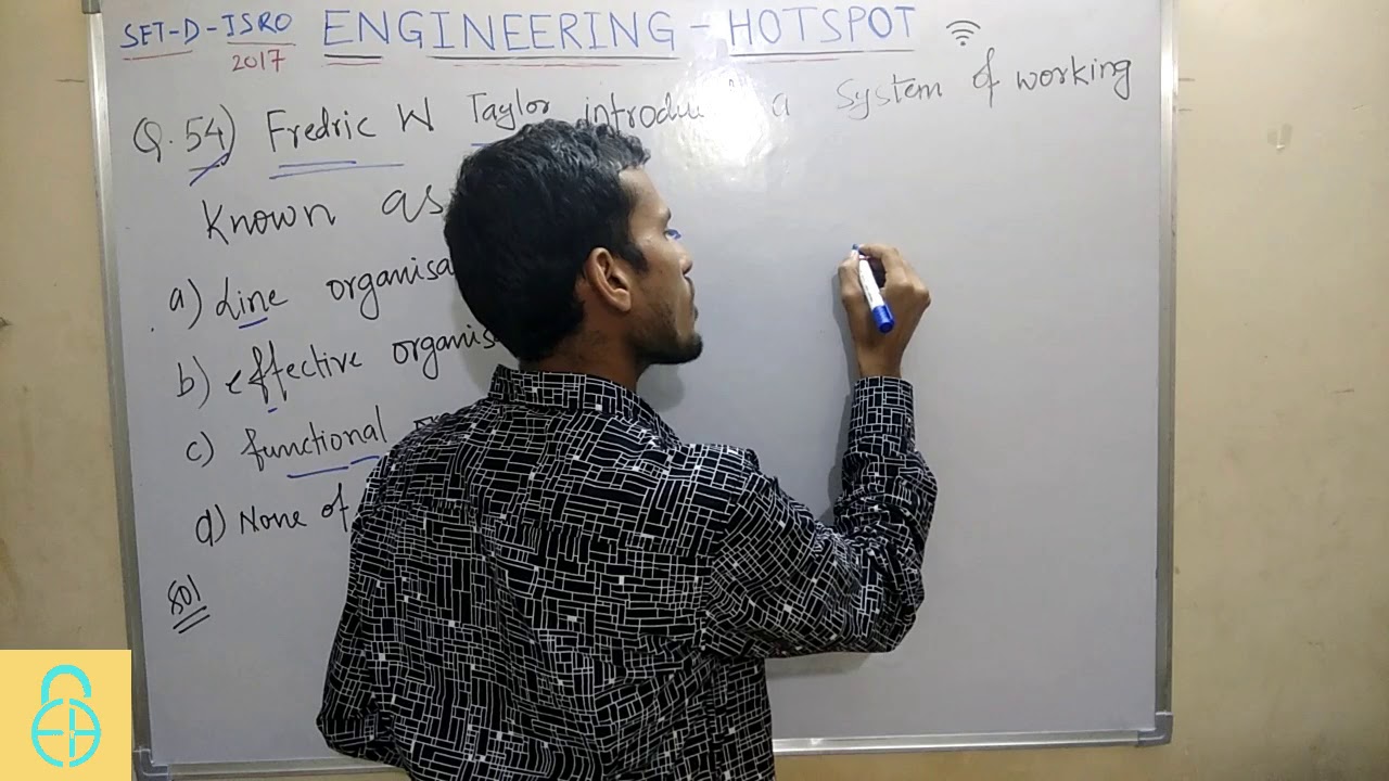 ISRO 2017-DECEMBER: ME-54(INDUSTRIAL ENGINEERING-ORGANISTION)