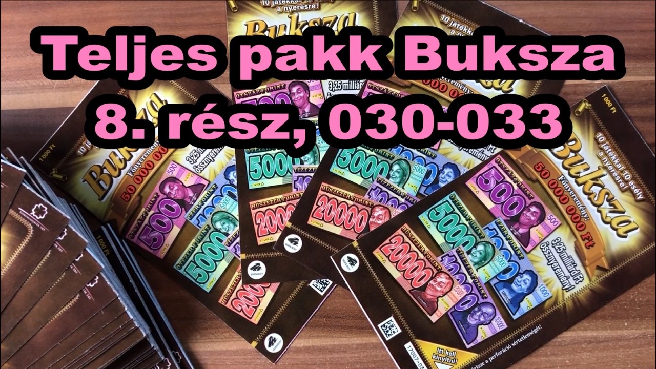 Teljes pakk Buksza kapar&aacute;s 8. r&eacute;sz, sorsz&aacute;mok: 030-033