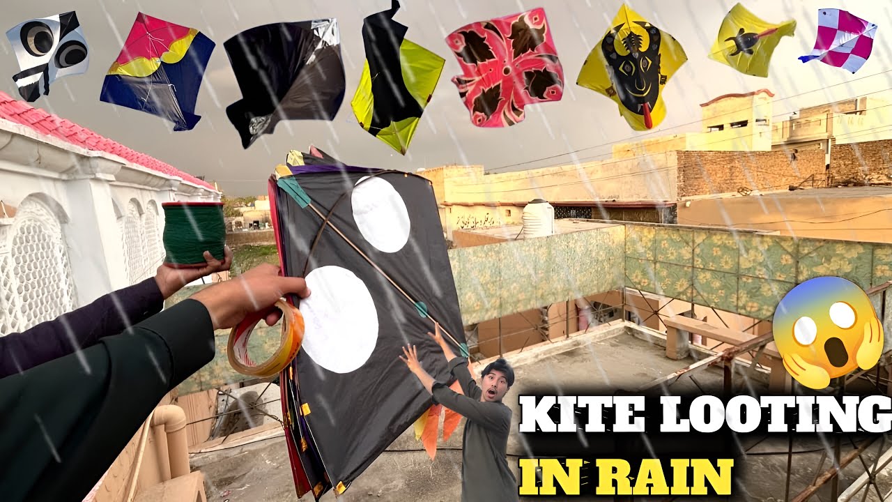Barish min kite loot li😍 || Live kite looting🪁 in rain 🌧️  || How to catch other kites? || Kites 