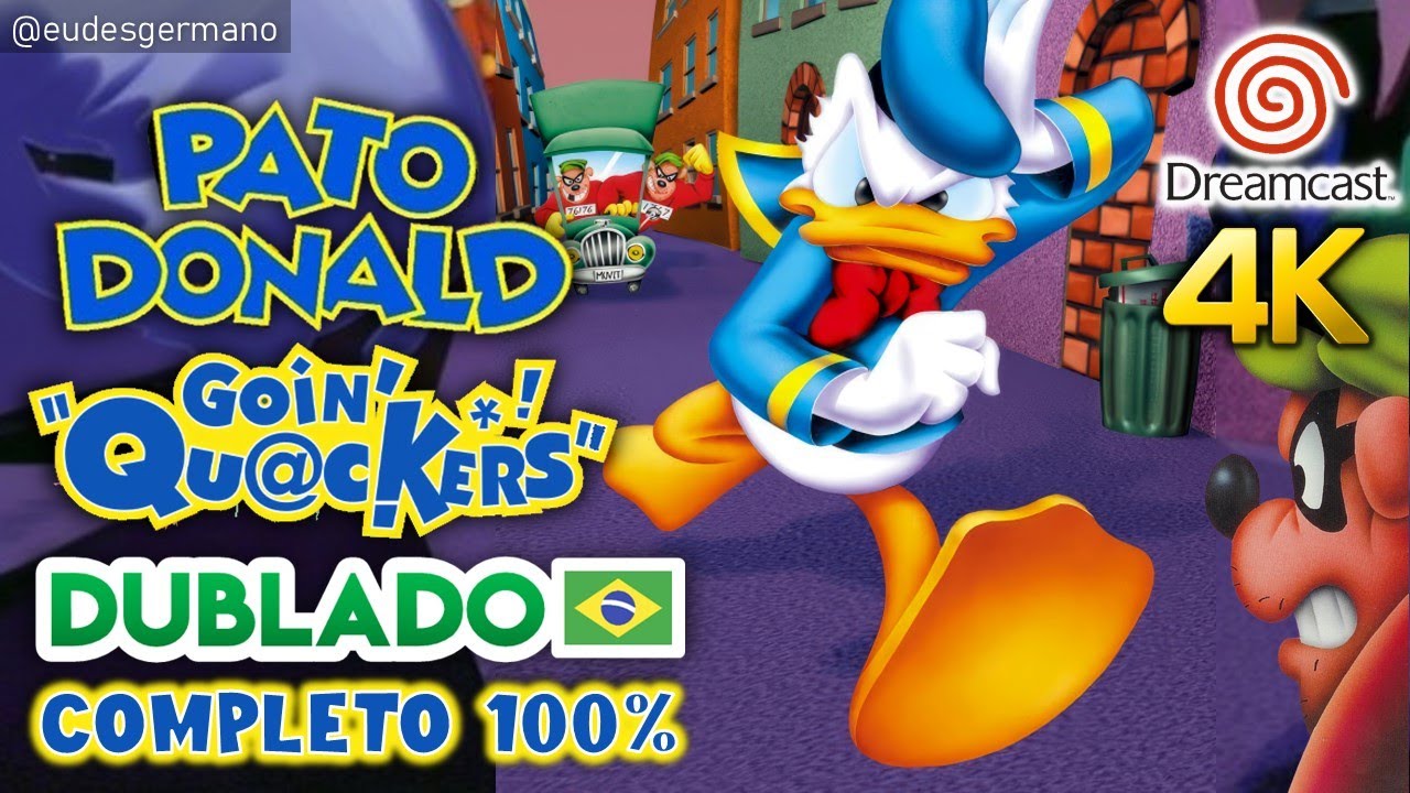 Pato Donald Goin' Quackers - Gameplay Dublado Português PT-BR (Dreamcast)[4K] 100%