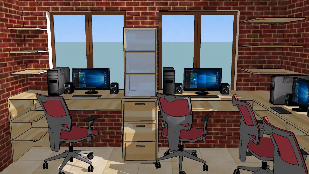 900 SqFt Office Floor Setup