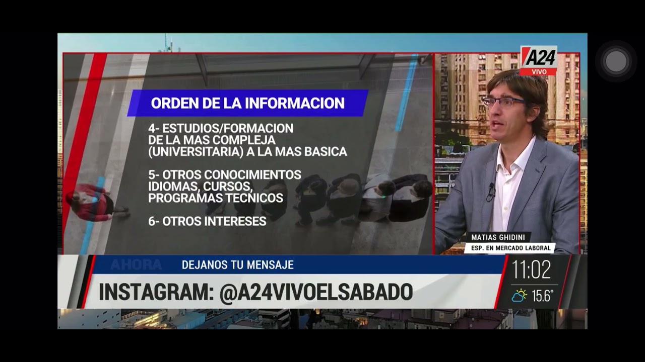 Matías Ghidini en A24 | Consejos para armar un CURRICULUM ganador