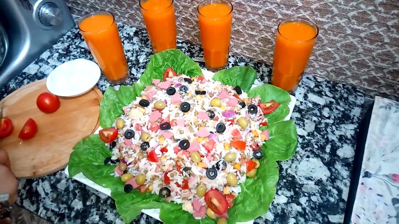 سلطة الأرز كاملة مكتملة و سهلة التحضير