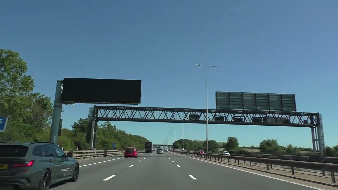 Driving On The M5 Motorway From J7 Worcester To Taunton Deane Services Taunton J25 26, England #m5