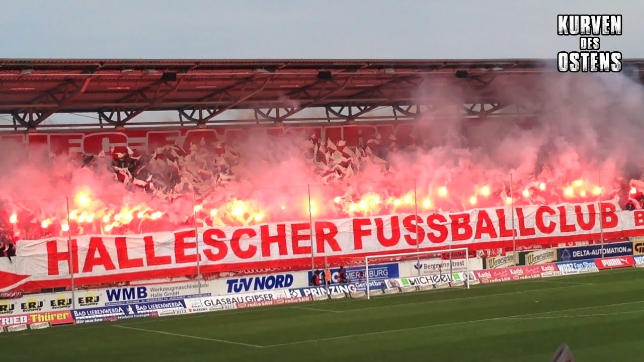 Hallescher FC 0:0 SG Dynamo Dresden 07.02.2016 | Choreo, Pyro & Support