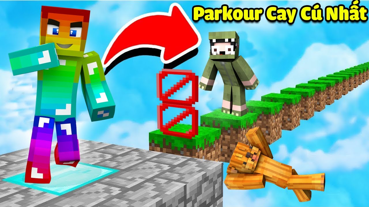MINI GAME : 100 CẤP ĐỘ PARKOUR KHÔNG DÙNG NÃO ** PARKOUR CAY CÚ NHẤT MÀ NOOB TỪNG CHƠI