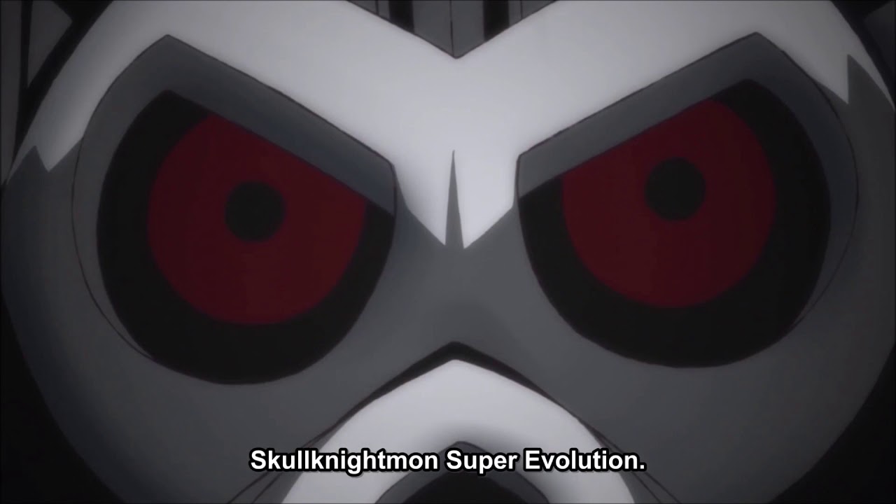 SkullKnightMon Digivolves to DarkKnightMon