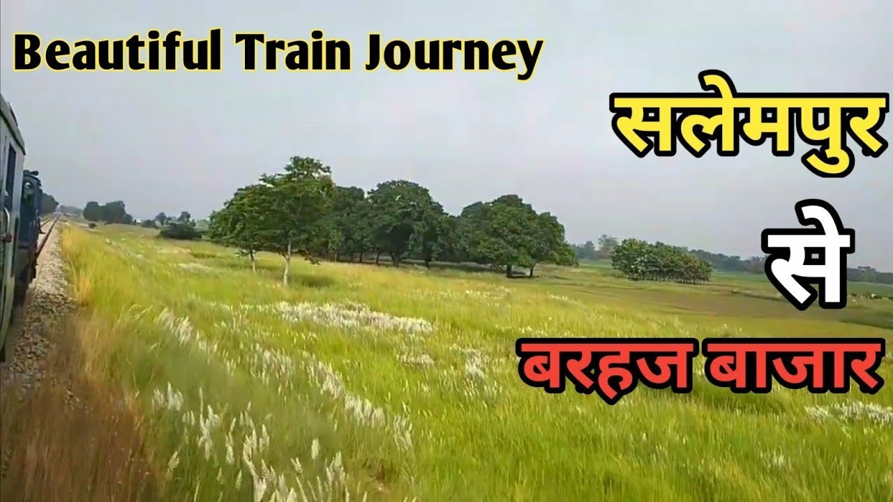 सलेमपुर से बरहज बाजार बहुत ही सुंदर नजारा : Single Diesel Line : Barhajia Passenger