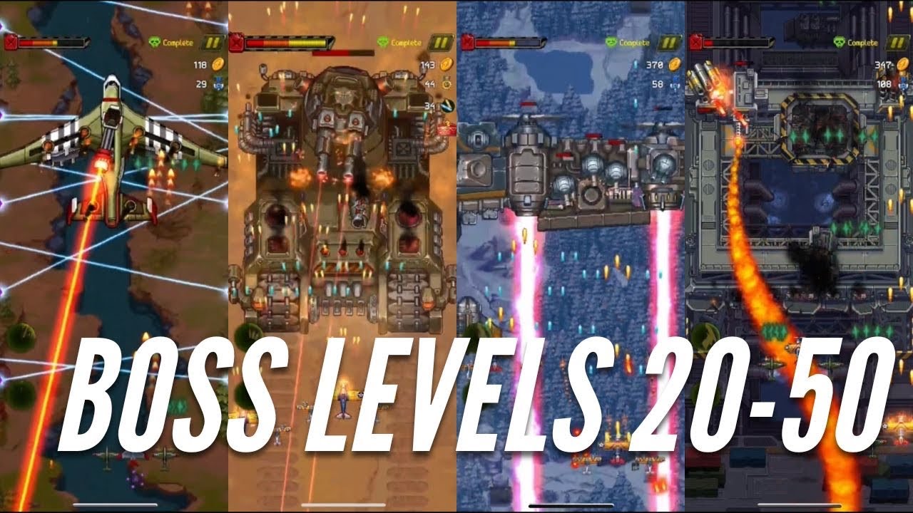 1945 Air Force Game BOSS Levels 20-50 (HARD)