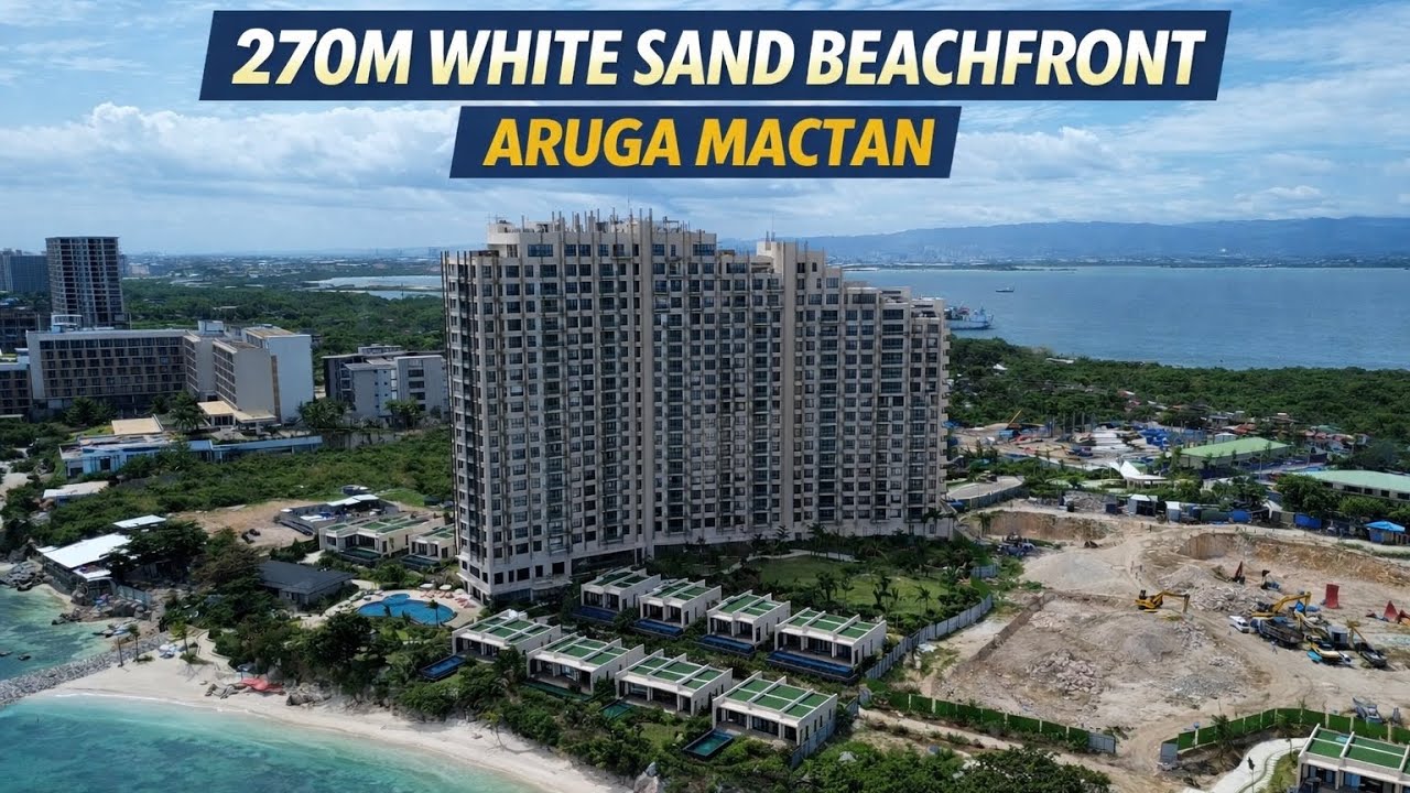 Is This the Longest White Sand Beachfront Condo in Cebu? | Aruga Mactan 270m Coastline Drone Tour