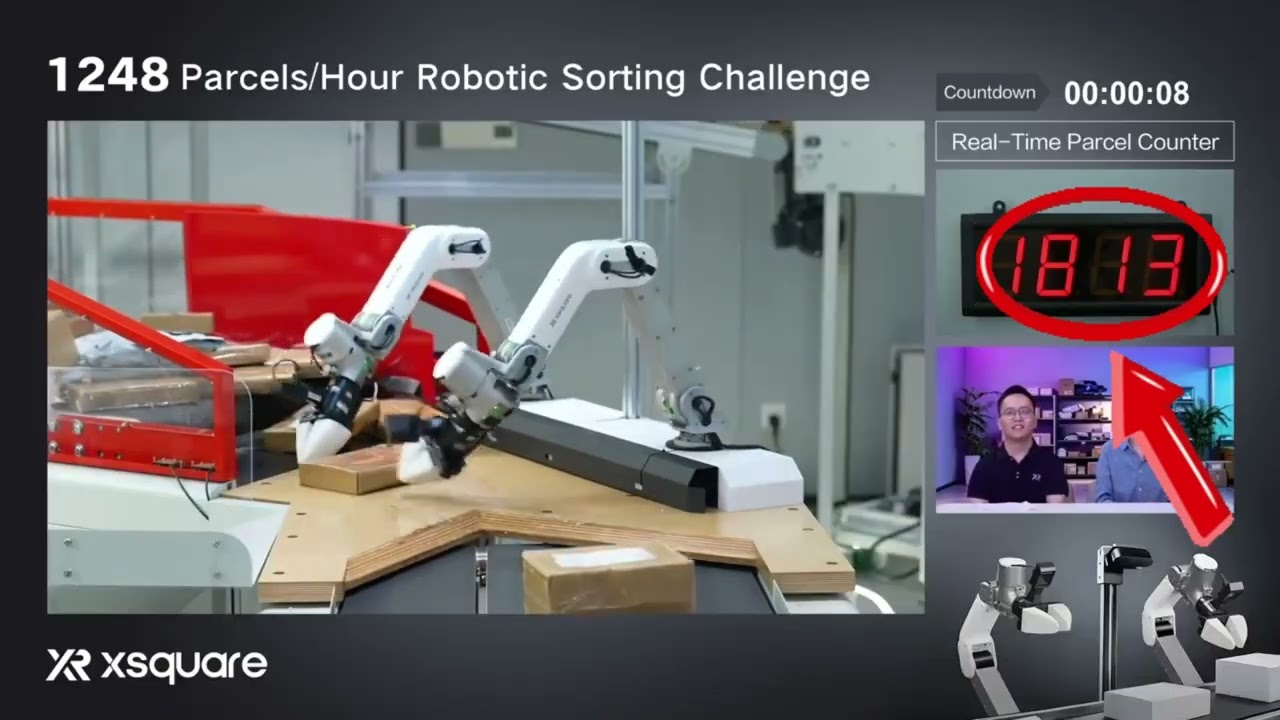 1,816 parcels in one hour! 🤖📦  X Square&rsquo;s first live sorting challenge beat Figure&rsquo;s 1,248/hour pace