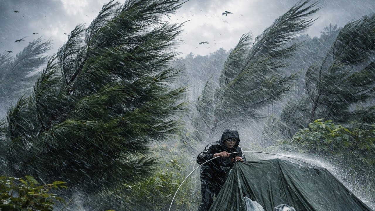 WORST EXPERIENCE OF BEING HIT BY A RAIN STORM ⛈️ Relaxing in bad weather and thunderstorm‼️