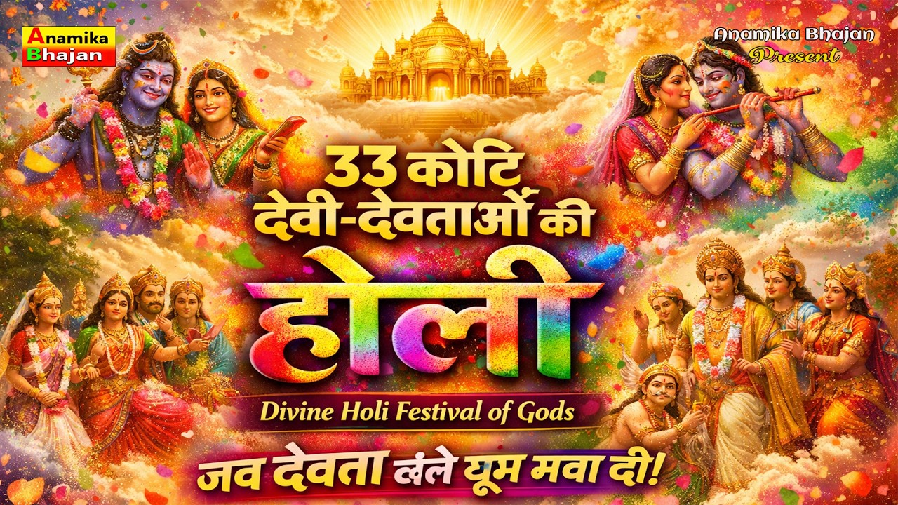 33 कोटि देवी-देवताओं की होली 🌈 | Divine Holi Festival of Gods (AI Bhajan)स्वर्ग में मची होली 🔱 |